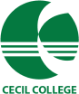 A green and white logo with the words Cecil College